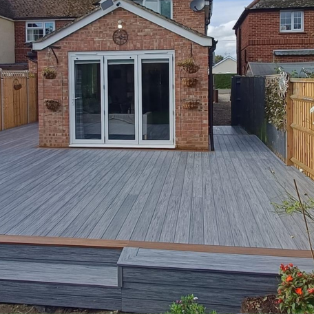 Composite decking grey wpc decking board UK