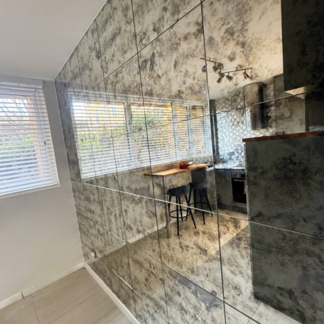 Aged Mirror Antique Decorative Glass Wall Tile - 40cm x 40cm